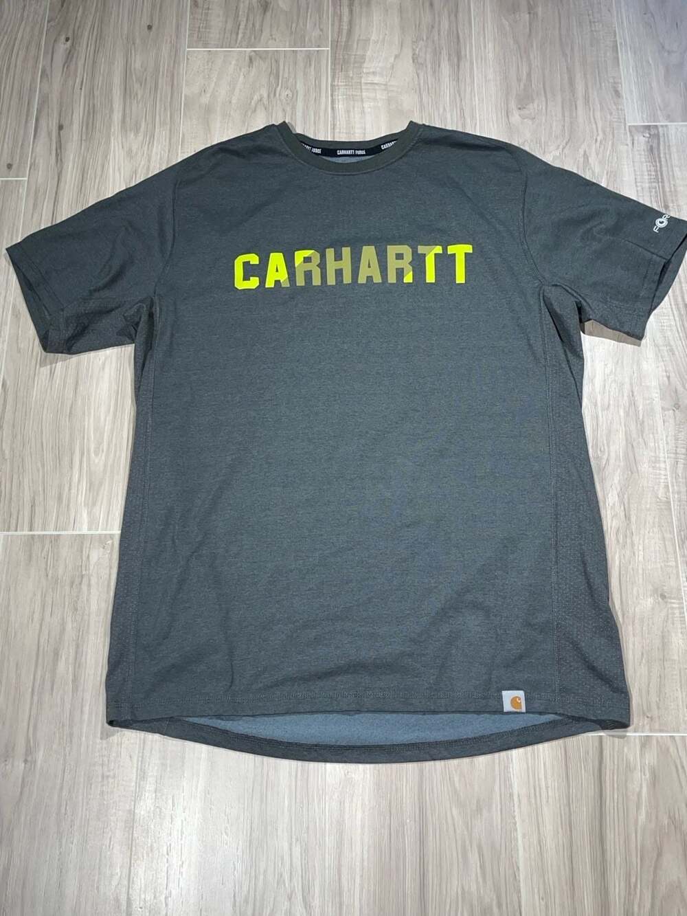 CARHARTT Force SHIRT Mens large L Gray Lightweight Outdoors Work Wear Logo